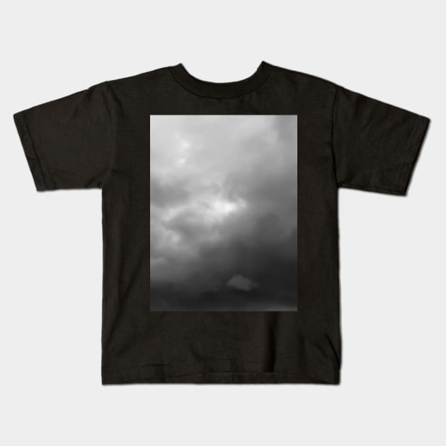 Dark grey sky rainy clouds. Kids T-Shirt by FOGSJ